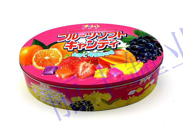 椭圆形水果糖果铁盒